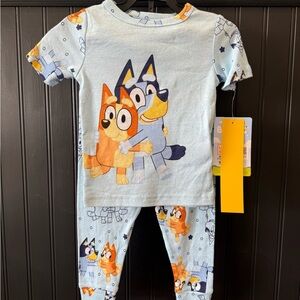 Blue and Orange Cartoon Dog Pajama Set